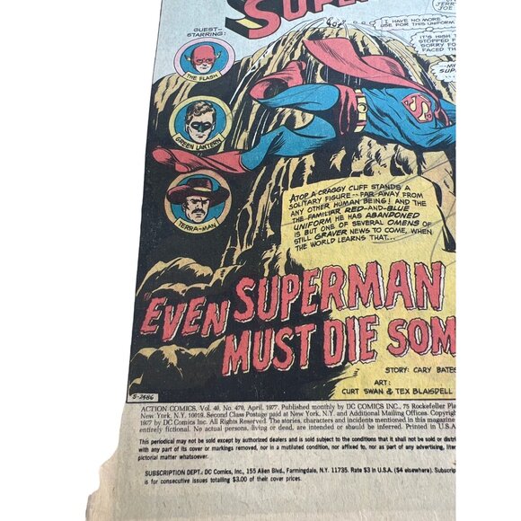 Vintage DC Action Comics #470 April 1977 Superman Comic Terra-Man - Picture 3 of 4